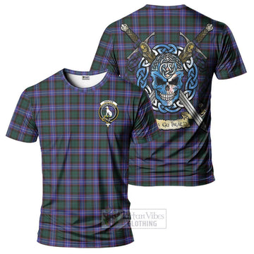 Hunter (Hunterston) Tartan T-Shirt with Family Crest Celtic Skull Style