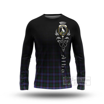 Hunter (Hunterston) Tartan Long Sleeve T-Shirt Featuring Alba Gu Brath Family Crest Celtic Inspired