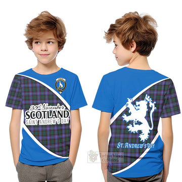 Hunter (Hunterston) Family Crest Tartan Kid T-Shirt Celebrate Saint Andrew's Day in Style