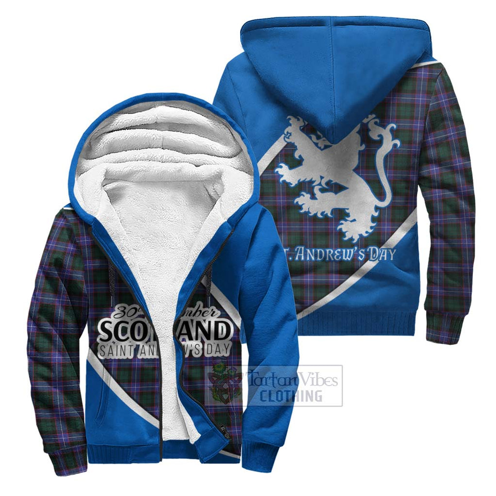 Tartan Vibes Clothing Hunter (Hunterston) Family Crest Tartan Sherpa Hoodie Celebrate Saint Andrew's Day in Style