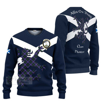 Hunter (Hunterston) Tartan Lion Rampant Ugly Sweater Proudly Display Your Heritage with Alba Gu Brath and Clan Name