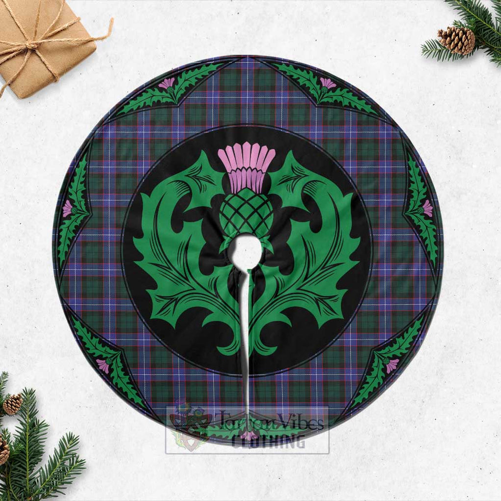 Tartan Vibes Clothing Hunter (Hunterston) Tartan Christmas Tree Skirt Scottish Thistle Style