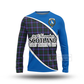 Hunter (Hunterston) Family Crest Tartan Long Sleeve T-Shirt Celebrate Saint Andrew's Day in Style