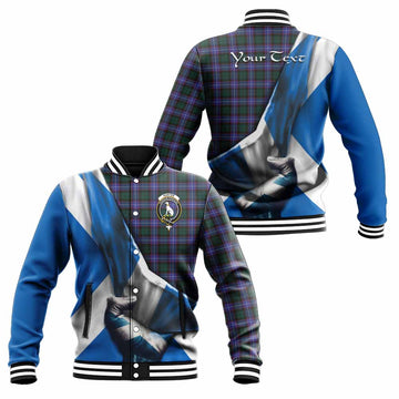 Hunter (Hunterston) Tartan Baseball Jacket with Family Crest Scotland Patriotic Style