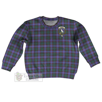 Hunter (Hunterston) Tartan Kid Ugly Sweater with Family Crest