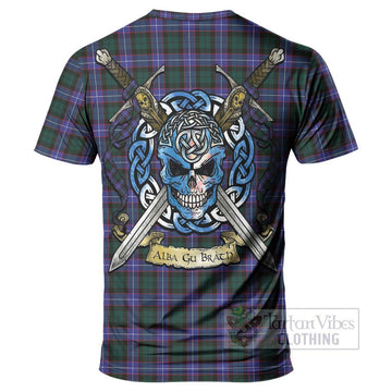 Hunter (Hunterston) Tartan T-Shirt with Family Crest Celtic Skull Style