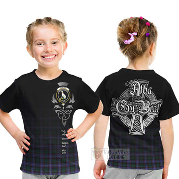 Hunter (Hunterston) Tartan Kid T-Shirt Featuring Alba Gu Brath Family Crest Celtic Inspired