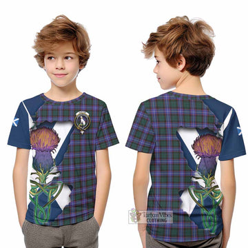 Hunter (Hunterston) Tartan Family Crest Kid T-Shirt Scottish Thistle Celtic Inspired - Tartan Vibes Clothing