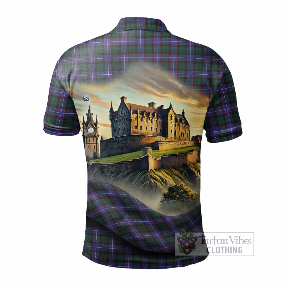 Hunter (Hunterston) Tartan Family Crest Polo Shirt with Scottish Ancient Castle Style - Tartan Vibes Clothing