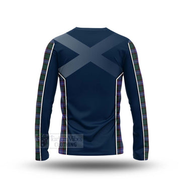 Hunter (Hunterston) Tartan Long Sleeve T-Shirt with Family Crest and Scottish Thistle Vibes Sport Style