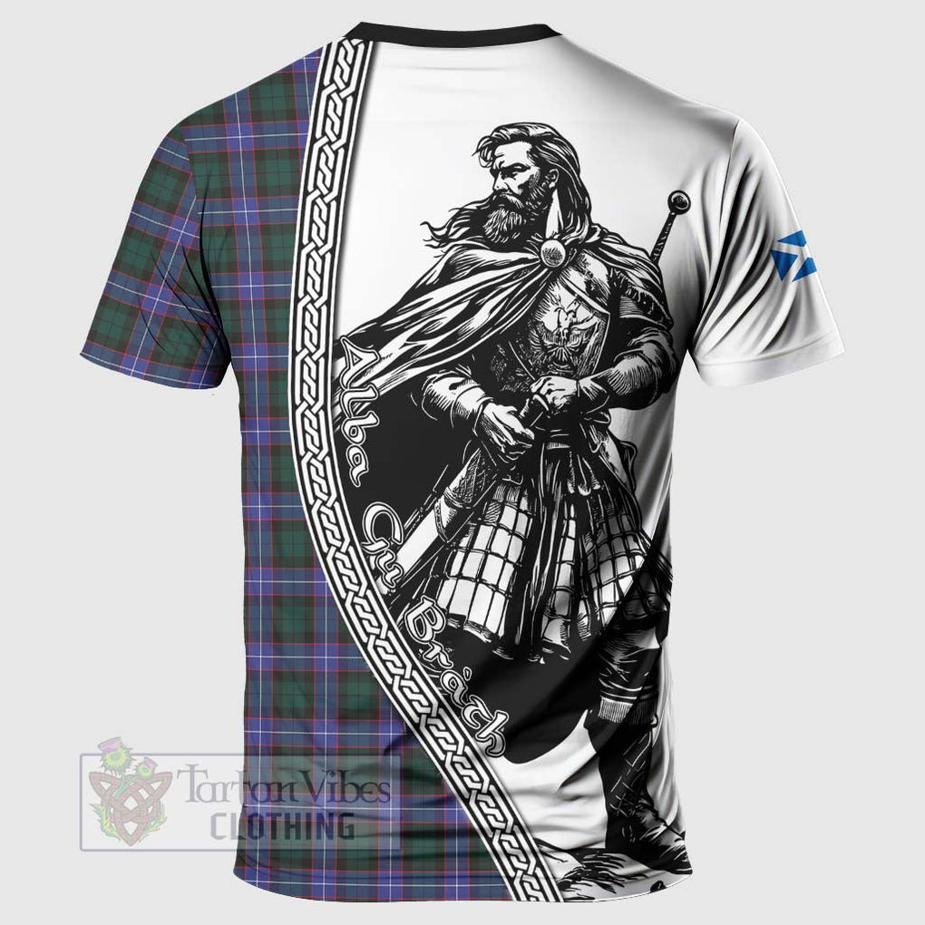 Tartan Vibes Clothing Hunter (Hunterston) Tartan Clan Crest T-Shirt with Highlander Warrior Celtic Style