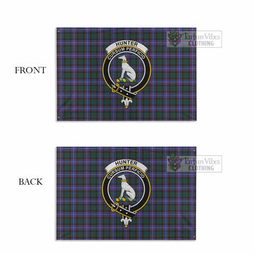 Hunter (Hunterston) Tartan House Flag with Family Crest