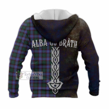 Hunter (Hunterston) Tartan Family Crest Knitted Hoodie Alba Gu Brath Be Brave Lion Ancient Style - Tartan Vibes Clothing