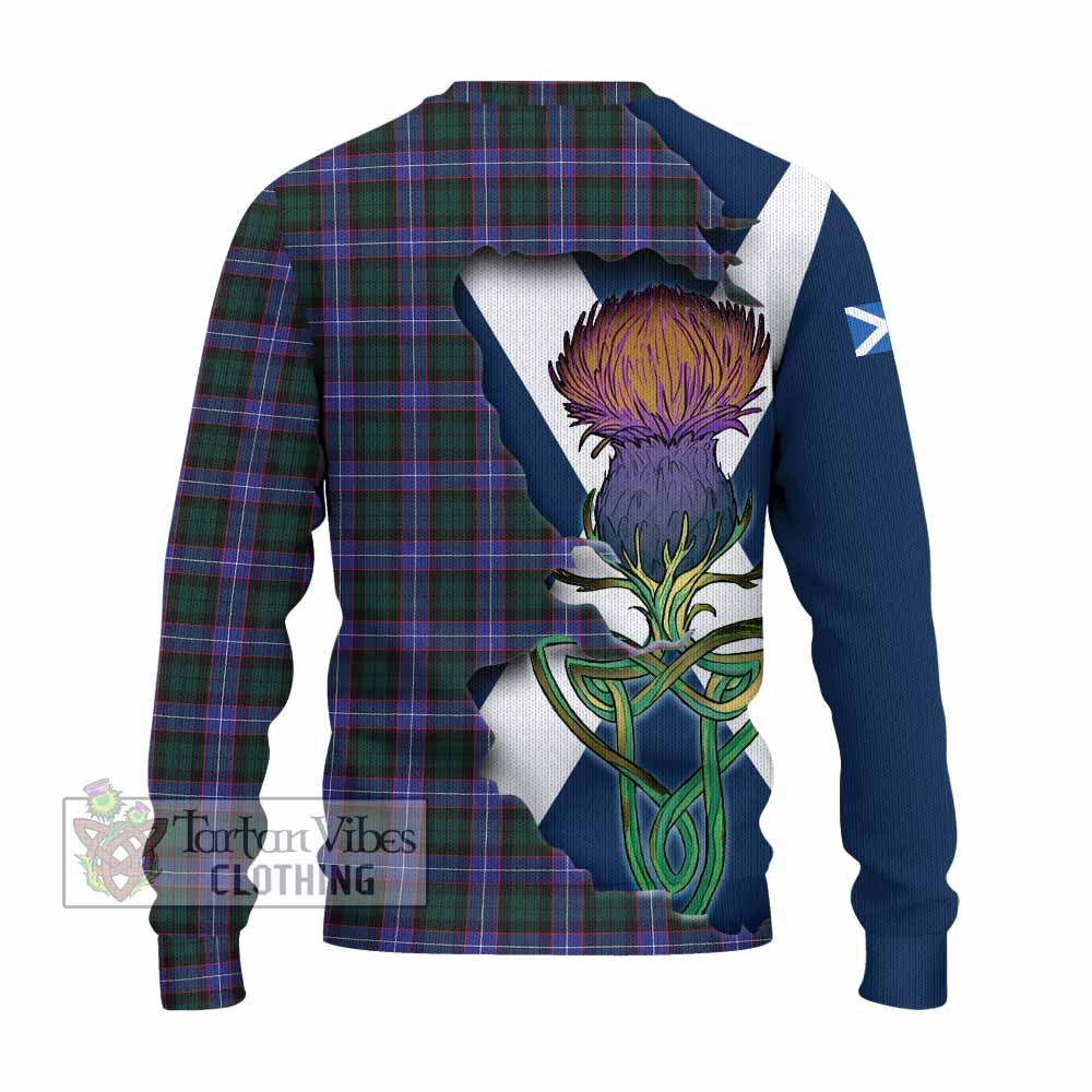 Hunter (Hunterston) Tartan Family Crest Knitted Sweater Scottish Thistle Celtic Inspired - Tartan Vibes Clothing
