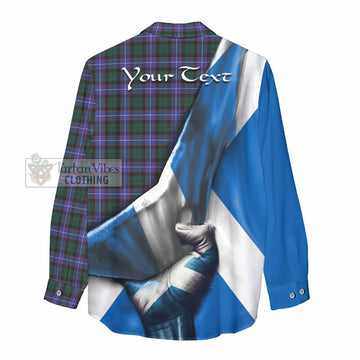 Hunter (Hunterston) Tartan Women's Casual Shirt with Family Crest Scotland Patriotic Style