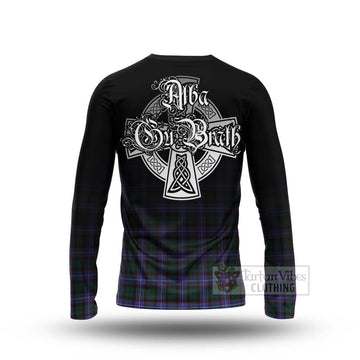 Hunter (Hunterston) Tartan Long Sleeve T-Shirt Featuring Alba Gu Brath Family Crest Celtic Inspired