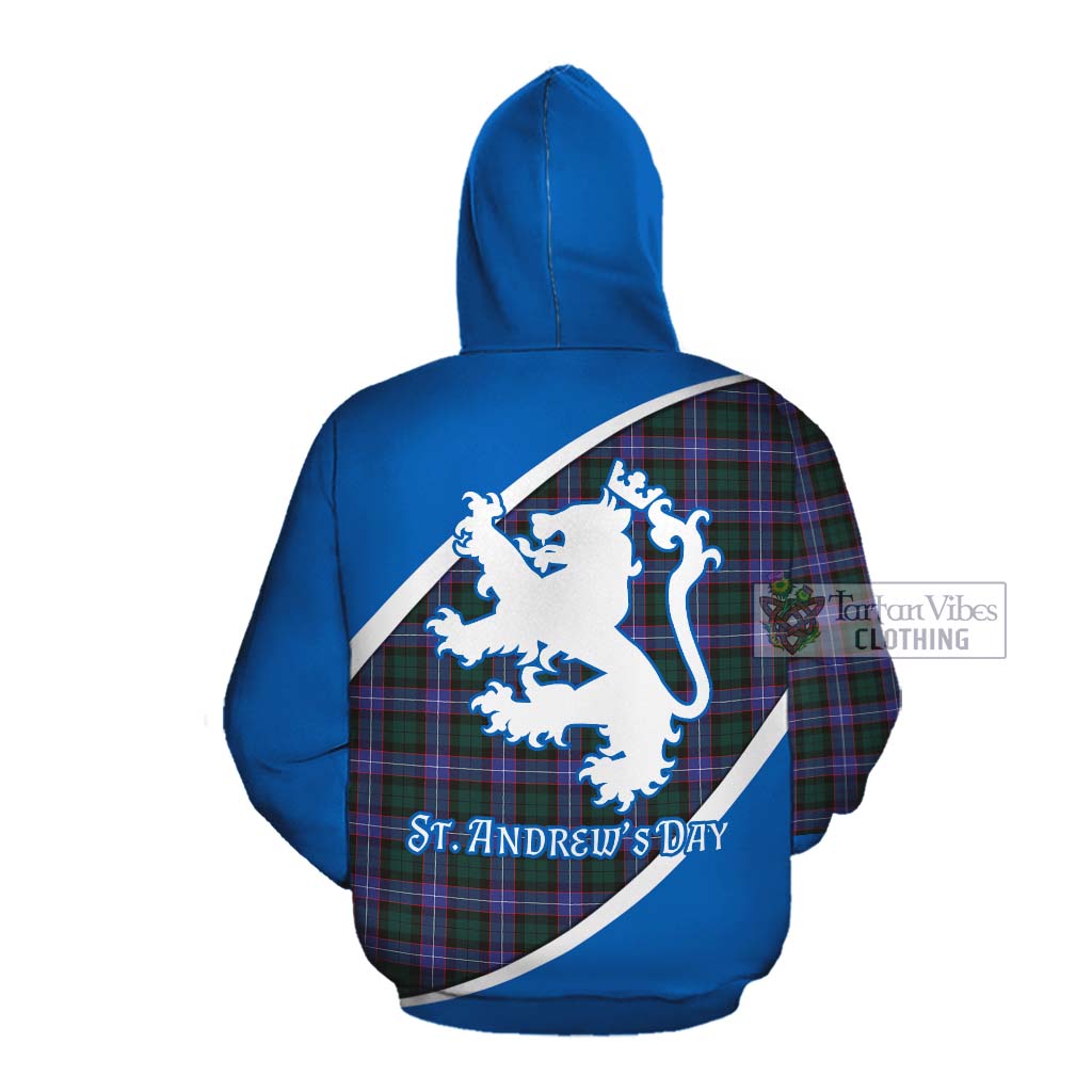 Tartan Vibes Clothing Hunter (Hunterston) Family Crest Tartan Cotton Hoodie Celebrate Saint Andrew's Day in Style