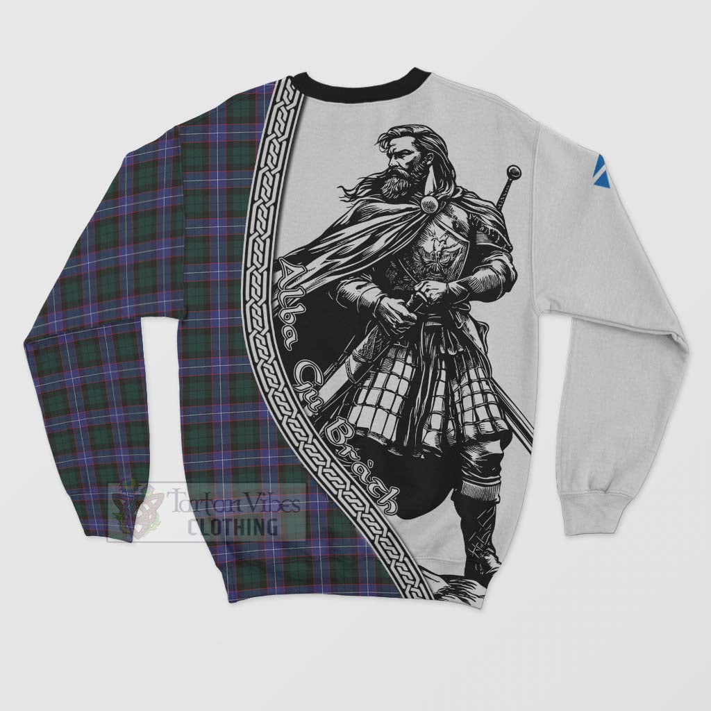 Tartan Vibes Clothing Hunter (Hunterston) Tartan Clan Crest Sweatshirt with Highlander Warrior Celtic Style