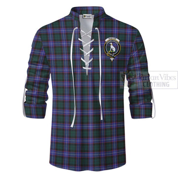 Hunter (Hunterston) Tartan Ghillie Kilt Shirt with Family Crest Celtic Skull Style