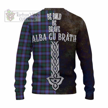Hunter (Hunterston) Tartan Family Crest Knitted Sweater Alba Gu Brath Be Brave Lion Ancient Style - Tartan Vibes Clothing