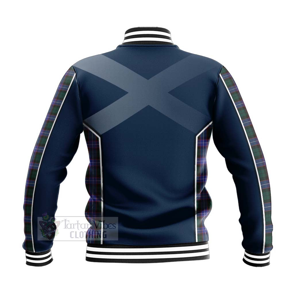 Tartan Vibes Clothing Hunter (Hunterston) Tartan Baseball Jacket with Family Crest and Scottish Thistle Vibes Sport Style