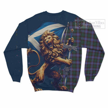 Hunter (Hunterston) Tartan Family Crest Sweatshirt with Scottish Majestic Lion