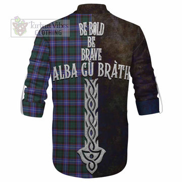 Hunter (Hunterston) Tartan Family Crest Ghillie Kilt Shirt Alba Gu Brath Be Brave Lion Ancient Style - Tartan Vibes Clothing