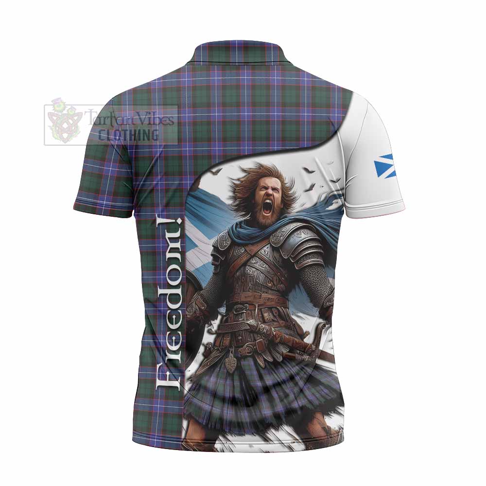 Tartan Vibes Clothing Hunter (Hunterston) Crest Tartan Zipper Polo Shirt Inspired by the Freedom of Scottish Warrior