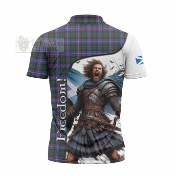 Hunter (Hunterston) Crest Tartan Zipper Polo Shirt Inspired by the Freedom of Scottish Warrior