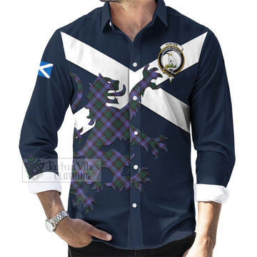 Hunter (Hunterston) Tartan Lion Rampant Long Sleeve Button Shirt  Proudly Display Your Heritage with Alba Gu Brath and Clan Name