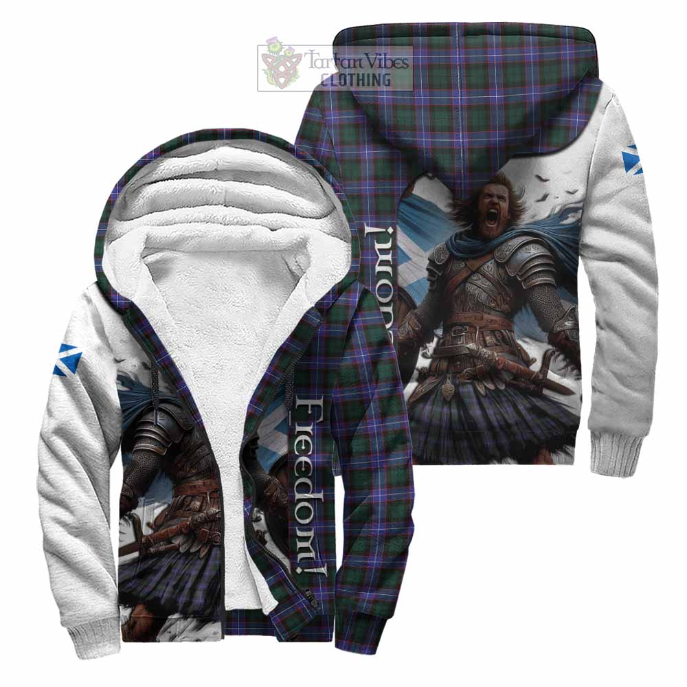 Tartan Vibes Clothing Hunter (Hunterston) Crest Tartan Sherpa Hoodie Inspired by the Freedom of Scottish Warrior