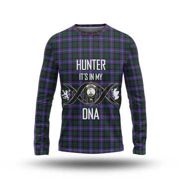 Hunter (Hunterston) Tartan Long Sleeve T-Shirt with Family Crest DNA In Me Style