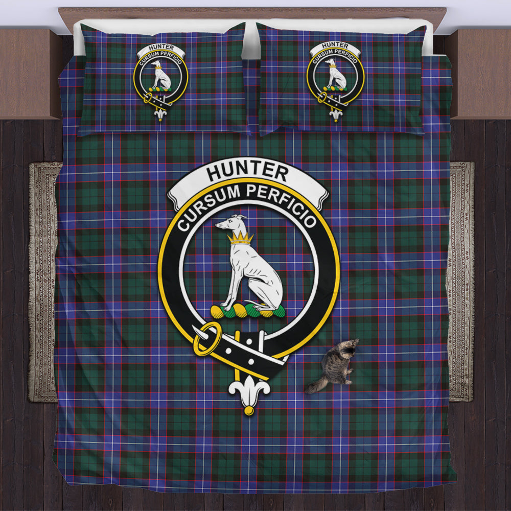 Hunter (Hunterston) Tartan Bedding Set with Family Crest US Bedding Set - Tartan Vibes Clothing