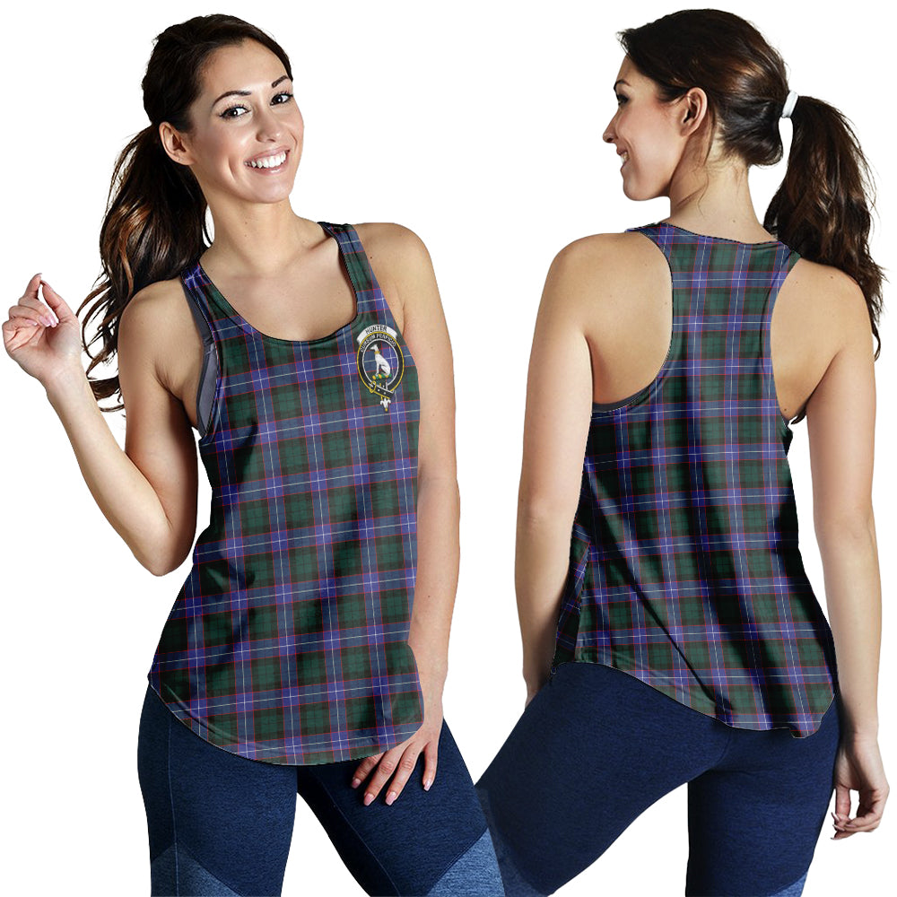 hunter-modern-tartan-women-racerback-tanks-with-family-crest