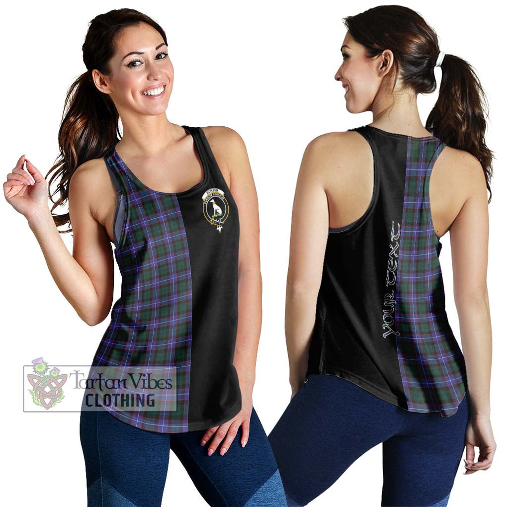 Hunter (Hunterston) Tartan Women's Racerback Tanks with Family Crest and Half Of Me Style 4XL - Tartanvibesclothing Shop