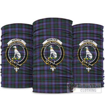 Hunter (Hunterston) Tartan Neck Gaiters, Tartan Bandanas, Tartan Head Band with Family Crest