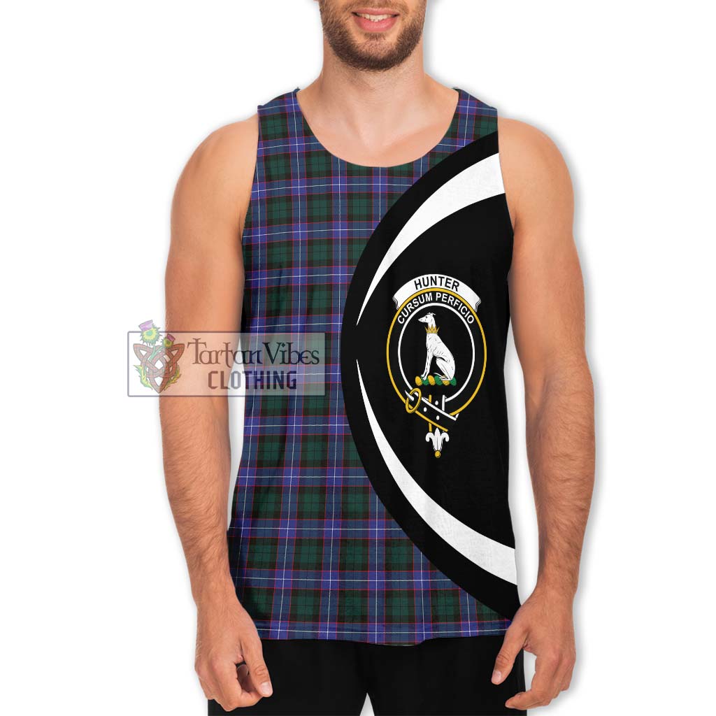 Hunter (Hunterston) Tartan Men's Tank Top with Family Crest Circle Style Men - Tartan Vibes Clothing