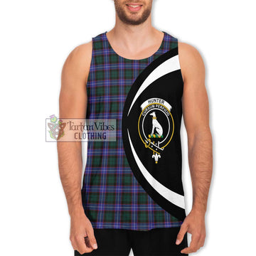 Hunter (Hunterston) Tartan Men's Tank Top with Family Crest Circle Style