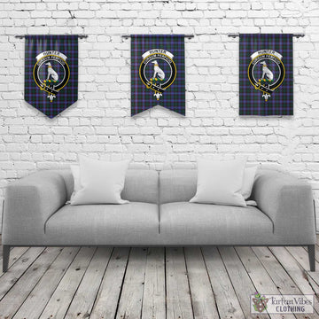 Hunter (Hunterston) Tartan Gonfalon, Tartan Banner with Family Crest