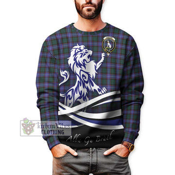 Hunter (Hunterston) Tartan Sweatshirt with Alba Gu Brath Regal Lion Emblem