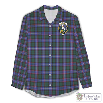 Hunter (Hunterston) Tartan Women's Casual Shirt with Family Crest