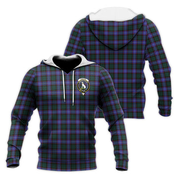 Hunter (Hunterston) Tartan Knitted Hoodie with Family Crest