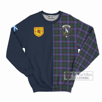 Hunter (Hunterston) Tartan Sweatshirt with Scottish Lion Royal Arm Half Style