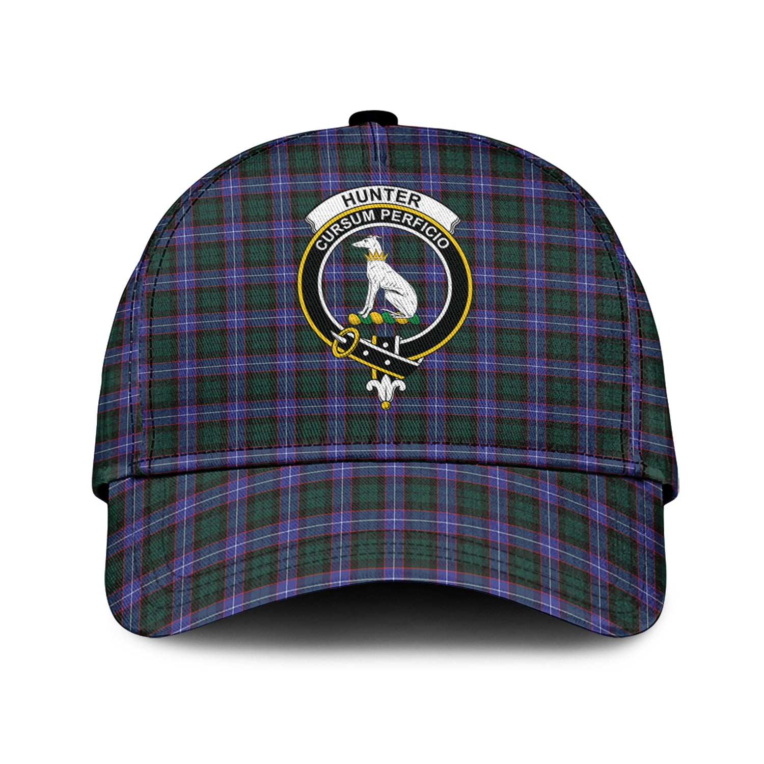 Hunter (Hunterston) Tartan Classic Cap with Family Crest Classic Cap Universal Fit - Tartan Vibes Clothing