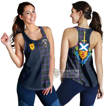 Hunter (Hunterston) Tartan Women's Racerback Tanks with Scottish Lion Royal Arm Half Style