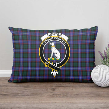 Hunter (Hunterston) Tartan Pillow Cover with Family Crest