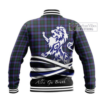 Hunter (Hunterston) Tartan Baseball Jacket with Alba Gu Brath Regal Lion Emblem