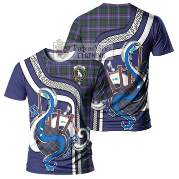 Hunter (Hunterston) Tartan T-Shirt with Epic Bagpipe Style