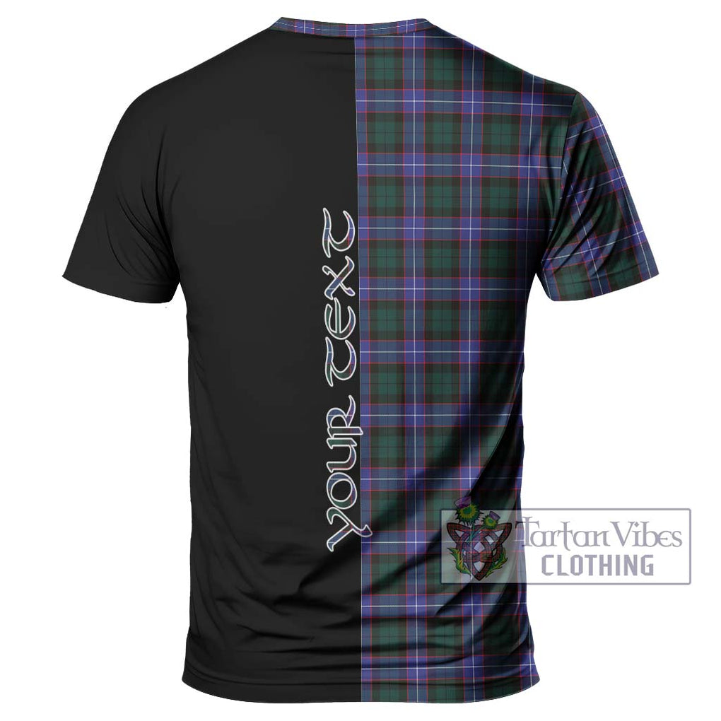 Hunter (Hunterston) Tartan T-Shirt with Family Crest and Half Of Me Style - Tartanvibesclothing Shop