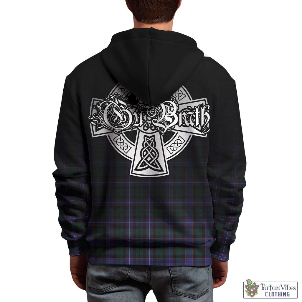 Tartan Vibes Clothing Hunter Modern Tartan Hoodie Featuring Alba Gu Brath Family Crest Celtic Inspired